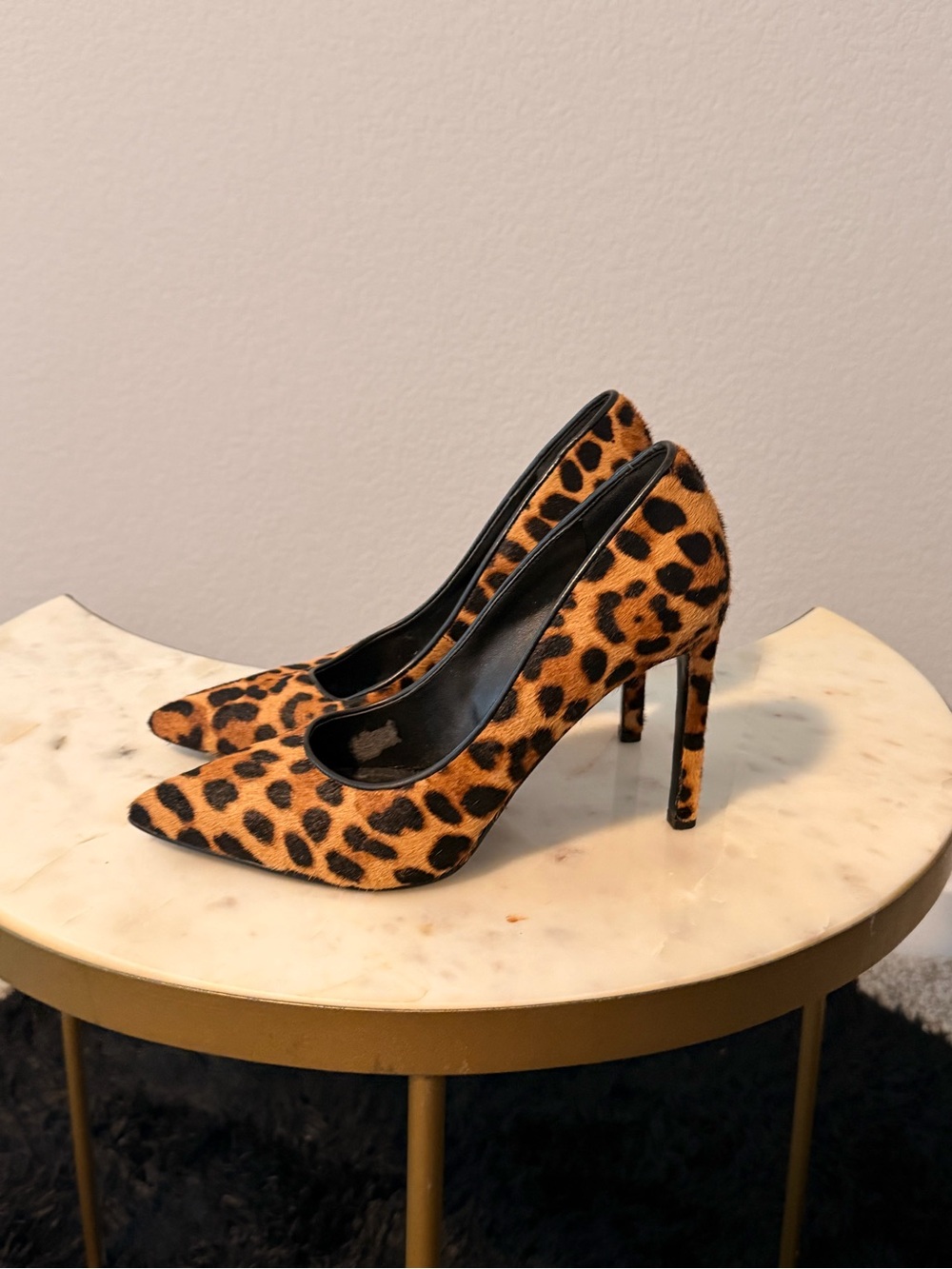 Nine West Leopard-Print Pointed Toe High Heels - Black & Brown - Picture 3 of 5